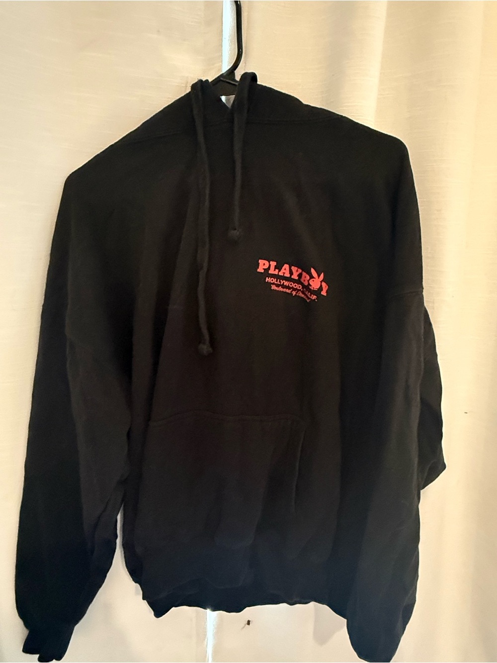 PLAYBOY Black Crewneck Sweater with Red Logo
